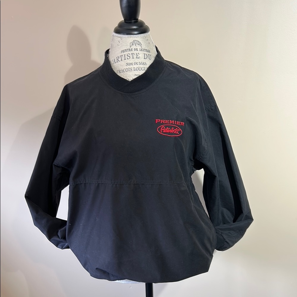 Men’s Pullover Windbreaker, Premier Peterbilt, Black (size medium)
